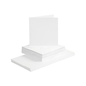 Set osnov in kuvert, white, 6 x 6