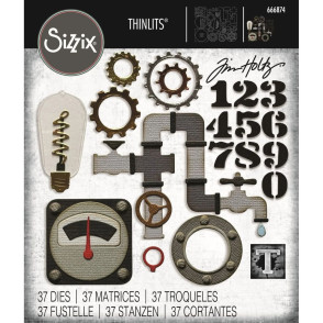 Rezalna šablona, Sizzix, Thinlits, Vault Industrial by Tim Holtz