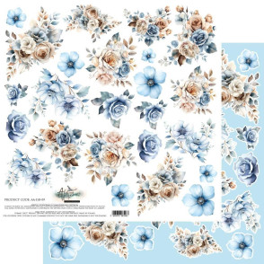 Papir, In Shades Of Blue, Flowers, izrezki