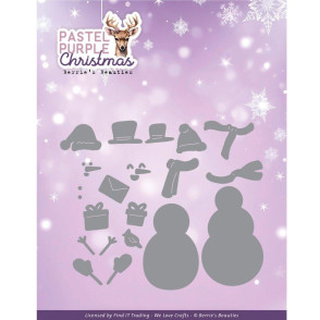 Rezalna šablona, Pastel Purple Christmas, Pastel Snowmen