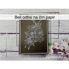 Beli odtisi na črn papir 