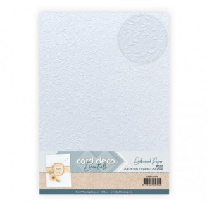 Papir z embosiranim vzorcem, Baroque Charm, bel