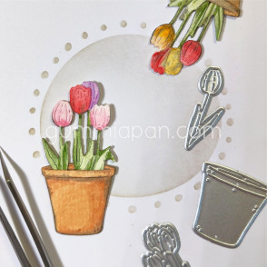 Rezalna šablona, Tulips in a pot, tulipani v loncu