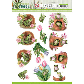 Papir, 3D Push Out, Friendly Frogs, Flower Frogs