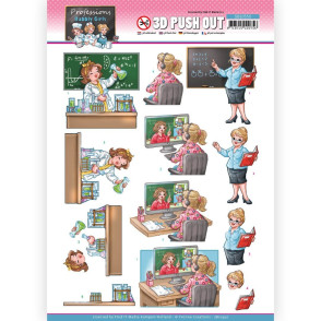 Papir, 3D Push Out, Professions Bubbly Girls, Teacher