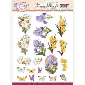 Papir, 3D Push Out, Perfect Butterfly Flowers, Gladiolus