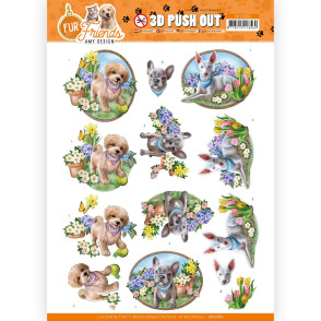 Papir, 3D Push Out, Fur Friends, Dogs in the Garden