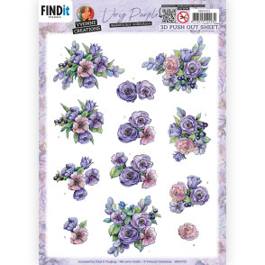 Papir, 3D Push Out, Very Purple, Blueberries