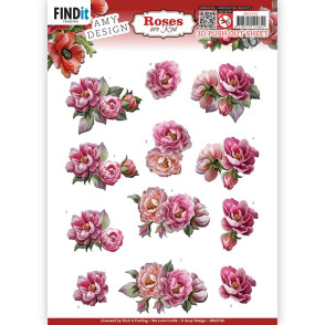Papir, 3D Push Out, Roses Are Red, Peonies