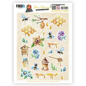 Papir, 3D Push Out, Bee Honey, Small Elements B