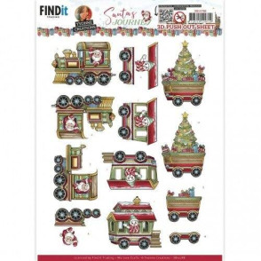 Papirnati izrezki, 3D Push Out, Santa's Journey, Train