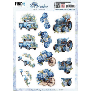 Papirnati izrezki, 3D Push Out, Blue Meadow, Transport
