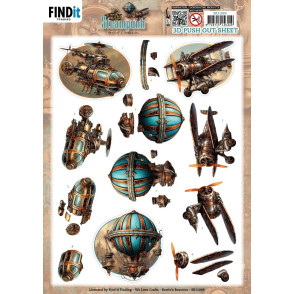 Papir, 3D Pushout Sheet, Steampunk, In the Air