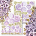 Papir, Violet Whisper 17, 3D Violet Roses and Leaves, izrezki